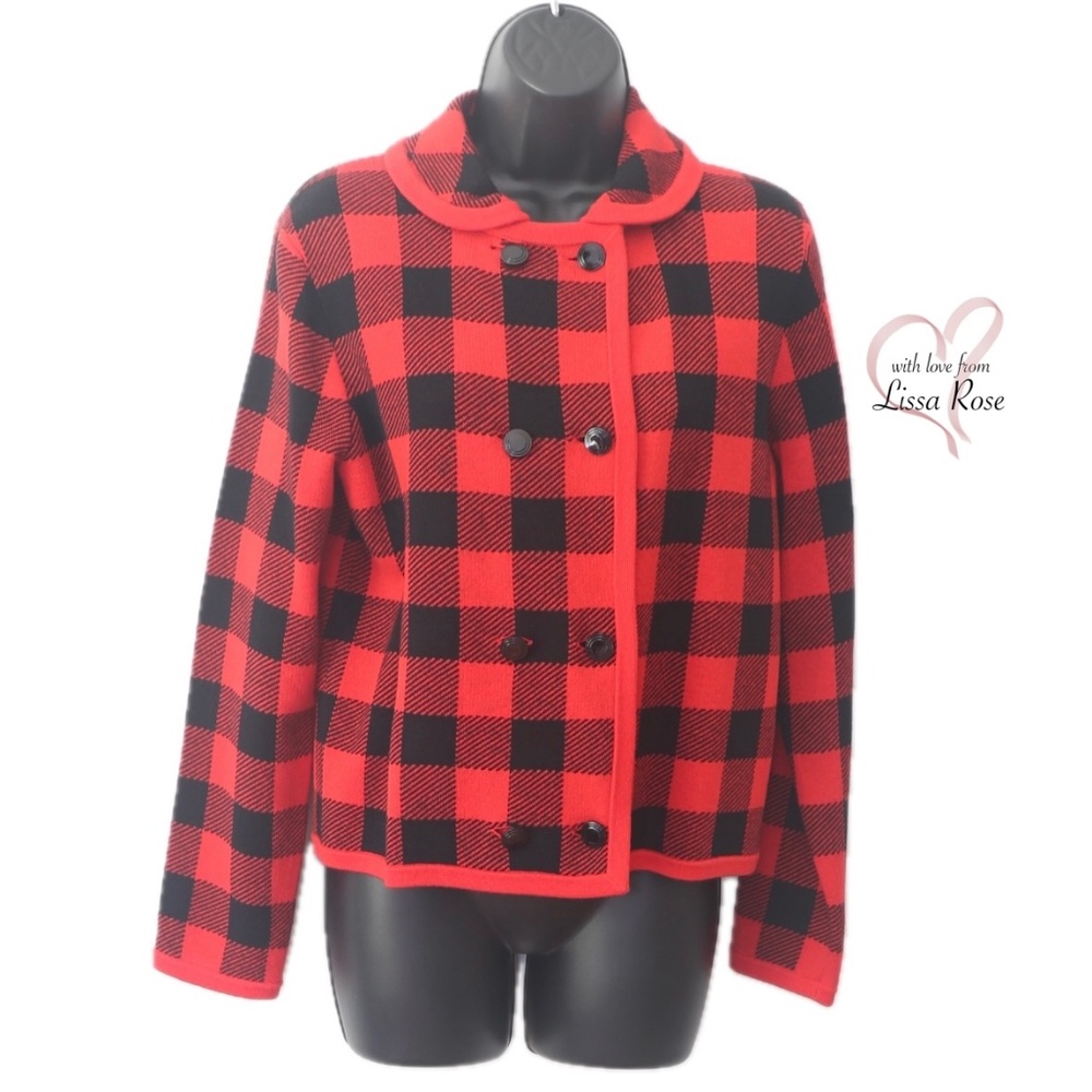 Plaid Sweater Jacket, Buffalo Check, Collared, Vibrant, Festive (J. Crew)